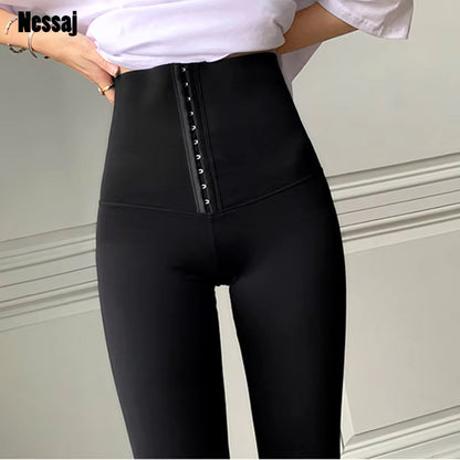 Nessaj Shaper Adjust Belts Gym Leggings High Waist Patchwork Pants Tummy Control Leggings For Fitness Running Leggings Clothes